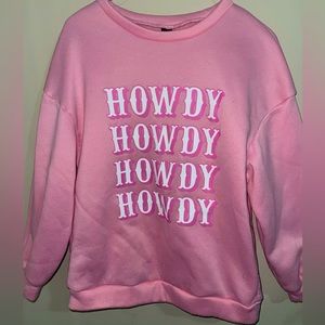 Pink HOWDY Sweatshirt from SHEIN. ONLY $5